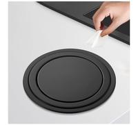 MYUYEE Tapa para Bote de Basura empotrada en encimera de Acero Inoxidable 304 Tapa para Bote de Basura empotrada Tapa para Bote de Basura Tapa para gabinete de Cocina，Negro-Tapa Simple