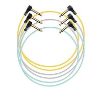 MyVolts Candycords - Cables de audio de pedal a pedal, puesta de sol en el lago, paquete de 3, conector mono grande en ángulo plano a conector mono grande en ángulo plano, 13.75 pulgadas, 3 cables