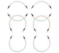 MyVolts Halo Short Pack, cable de conexión de alta calidad para sintetizador modular (recto, chapado en oro, 2 x 15 cm, rosa, 2 x 15 cm, verde, 2 x 30 cm, 2 x 30 cm, gris, con indicador LED bicolor)