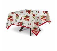MyVorrei Mantel cuadrado con estampado de amapolas, 100% algodón, 90 x 90 cm
