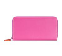 Mywalit Cartera grande de cuero con doble cremallera 18 cm fucsia
