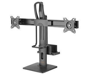 myWall Höhenverstellbarer Tischständer für 2 Flachbildschirme 17" - 27", Belastung 2-6 kg (Pro Bildschirm), VESA