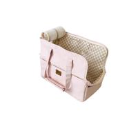 MYXJX Asiento de coche para perro, bolsa de transporte de lona para perros y mascotas, para control de asiento, antideslizante, para cachorros, gatos, Chihuahua, productos (S86 rosa claro)