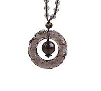 MYXJX collar de obsidiana, Círculo de obsidiana de hielo PIXIU COLLAR COLGANTE Jade colgante joyería de Jade joyería fina con cadena de cuentas