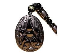 MYXJX collar de obsidiana, Collar natural con colgante de zorro de obsidiana for mujer