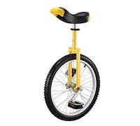 MYXJX Monociclo, Bicicleta Divertida de Ejercicio con Equilibrio de Ruedas de 20 Pulgadas - Asiento Ajustable - Capacidad de 150 kg - Scooter de Fitness for actuaciones en Circo(Yellow)