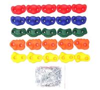 MYXJX presas de Escalada, Kit de 25 agarres for Manos y pies, for muros Escalada en Roca Patio, for Soporte Marco(Color No Rope)