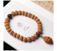 MYXJX Pulsera Rosario Cuentas de oración Rudraksha Bodhi, Cuentas de Rosario de Buda Hechas a Mano de 12Mm, Cuentas de meditación Mala for Sujetar a Mano, Colgante de Coche auspicioso