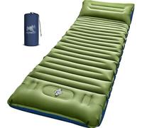 Myxslop Esterilla autoinflable para camping, 12 cm, colchón de aire grueso, colchón hinchable con bomba de pie y almohada, colchoneta ultraligera para dormir al aire libre para senderismo, playa