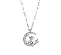 MYYCYCV Colgante de collar El sentido del diseño de la marea del collar de la luna del principito para mujer es simple y temperamental, cadena de clavícula de lujo ligera Regalos