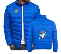 MYYLY Chaqueta de Plumas para Hombre con Estampado MV Agusta, Chaqueta Ligera de Invierno, Chaqueta Acolchada, Chaqueta Bomber Gruesa y cálida, Resistente al Viento,C-L