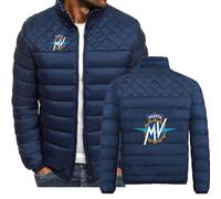 MYYLY Chaqueta de Plumas para Hombre con Estampado MV Agusta, Chaqueta Ligera de Invierno, Chaqueta Acolchada, Chaqueta Bomber Gruesa y cálida, Resistente al Viento,A-XL