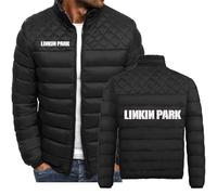 MYYLY Chaquetas Gruesas de plumón para Hombre con Estampado de Linkin Park,Sudadera con Cremallera, Abrigo Tipo Jersey de Color Liso,chándales cálidos y cómodos, Chaqueta de Invierno,A-M