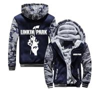 MYYLY Sudadera con Capucha para Hombre de otoño e Invierno de Linkin Park,Ropa de Abrigo Informal, Sudaderas, Tops, Sudadera con Cremallera Completa, Abrigos Gruesos y cálidos,A-L