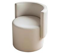 MYYMKJYXGS 360° Swivel Vanity Chair with Backrest - PU Leather Makeup Stool for Dressing Table, Bedroom, Bathroom & Entryway - Adjustable Height Comfortable Beauty Chair(White)