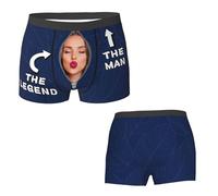 MYZQIFF Amo a mi Novia Boxeadores y Calcetines para Hombres Marido Novio, Personalizado Divertido de San Valentín Boxeadores Calcetines Ropa Interior Regalos para Hombres él