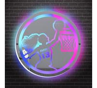 MYZQIFF Marca personalizada de gafas de baloncesto femenino con luces led, lámparas de pared de neón de baloncesto femenino personalizadas, regalos de baloncesto