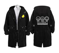 Myzter Assassinati-on Classro-om Gabardina para Hombre, Chaqueta Cortavientos, Otoño e Invierno Chaqueta de Entretiempo, Casual(Black 7,2XL)