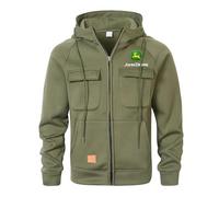Myzter Sudaderas de Hombre con Capucha Jo-hn Dee, Sudadera con Bolsillos de Cremallera Completo, Sudadera Chaqueta para Casual y Deportiva, coat(Green,3XL)