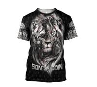 MYZTTZR Lobo Fenrir Camiseta, Mitología Nórdica Cómics Harajuku Verano Manga Corta Impresión 3D Vikingo Camisa,Sons of Odin,4XL