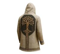 MYZTTZR Mito Nórdico Hombres De Longitud Media Chaqueta con Capucha Impreso en 3D Capa Cool Biker Chaqueta Primavera/Verano Sudadera Regalo Medieval,Yggdrasil,L