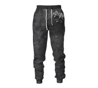 MYZTTZR Mitología Nórdica 3D Impreso Pantalones Deportivos para Hombre Vikingo Retro Tatuaje Nudo Celta Cosplay Cuervo de Odín Valhalla Medieval,Cosplay,M