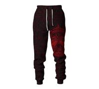 MYZTTZR Mitología Nórdica 3D Impreso Pantalones Deportivos para Hombre Vikingo Retro Tatuaje Nudo Celta Cosplay Cuervo de Odín Valhalla Medieval,Norse Runes,4XL