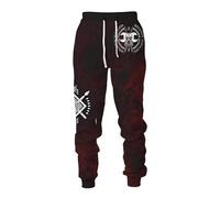 MYZTTZR Mitología Nórdica 3D Impreso Pantalones Deportivos para Hombre Vikingo Retro Tatuaje Nudo Celta Cosplay Cuervo de Odín Valhalla Medieval,Mediaeval,4XL