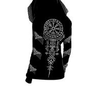 MYZTTZR Mitología Nórdica Odín Hombre Sudadera con Cremallera Cuervo Vikingo Yggdrasil Tatuaje Impresión 3D Sudadera Mujer Medieval Valhalla Regalo,Norse Runes,3XL