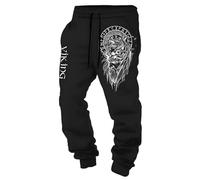 MYZTTZR Mitología Nórdica Pantalones para Hombre Vikingo 3D Estampado Tatuaje Odín Cuervo Calavera Retro Personalidad Pantalones de Deporte para Mujer,Odin God,XXL