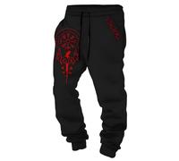 MYZTTZR Mitología Nórdica Pantalones para Hombre Vikingo 3D Estampado Tatuaje Odín Cuervo Calavera Retro Personalidad Pantalones de Deporte para Mujer,Odin Raven,3XL