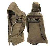 MYZTTZR Mitología Nórdica para Hombre con Forro Polar Abrigo Otoño/Invierno con Capucha Chaqueta Vikingo 3D Tatuaje Valhalla Medieval, Valhalla,3XL