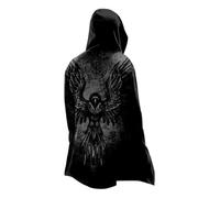 MYZTTZR Odin Raven,L, Vikingo Cosplay Capas Longitud Media Sudadera con Capucha Mito Nórdico Mens Biker Chaqueta Primavera Otoño Abrigo Medieval Regalo