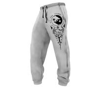 MYZTTZR Pantalones de Verano para Hombre Viking de Corte Holgado Mitología Nórdica Tatuaje Casual Moda Tendencia Valhalla Medieval Regalo,Fenrir Wolf,4XL