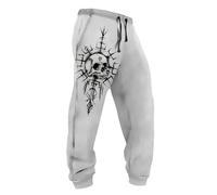 MYZTTZR Pantalones de Verano para Hombre Viking de Corte Holgado Mitología Nórdica Tatuaje Casual Moda Tendencia Valhalla Medieval Regalo,Mediaeval,3XL