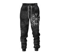 MYZTTZR Pantalones Deportivos Casuales para Hombre de Otoño/Invierno Viking 3D Tatuaje Estampado Odín Cuervo Calavera Valhalla Medieval Regalo,Norse Mythology,3XL