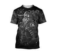 MYZTTZR Ragnar Camiseta para Hombres Mitos Nórdicos Tatuaje Verano Secado Rápido Casual Manga Corta Camisa Disfraz Cosplay,Odin God,4XL
