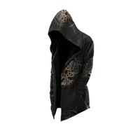 MYZTTZR Sweater con Cappuccio da Uomo Viking con Stampa 3D Tatuaggio Lupo Fenrir Stile Retrò Celtico Valhalla Medievale.,Mediaeval,L