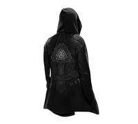 MYZTTZR Varlor Knut,L, Vikingo Cosplay Capas Longitud Media Sudadera con Capucha Mito Nórdico Mens Biker Chaqueta Primavera Otoño Abrigo Medieval Regalo