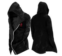 MYZTTZR Viking 3D Forro Polar Térmica Sudadera con Capucha y Cremallera para Hombre Mitología Nórdica Tatuaje Vintage Informal Sudadera Gruesa para otoño/Invierno,Mediaeval,3XL