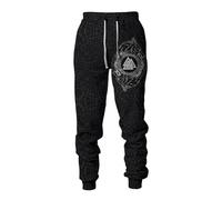 MYZTTZR Viking 3D Pantalones Deportivos Estampados para Hombre Mitología Nórdica Tatuaje Odín Lobo Fenrir Cuervo Pantalones Informales Valhalla Regalo,Fenrir Wolf,XXL