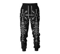 MYZTTZR Viking 3D Pantalones Deportivos Estampados para Hombre Mitología Nórdica Tatuaje Odín Lobo Fenrir Cuervo Pantalones Informales Valhalla Regalo,Viking Symbols,XXL