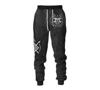 MYZTTZR Viking 3D Pantalones Deportivos Estampados para Hombre Mitología Nórdica Tatuaje Odín Lobo Fenrir Cuervo Pantalones Informales Valhalla Regalo,Raven,L