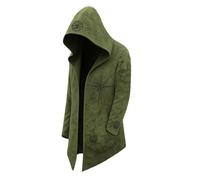 MYZTTZR Viking Hombre Cárdigan con Capucha Mitología Nórdica 3D Tatuaje Odín Otoño Chaqueta Valhalla Regalo,Viking Compass,L