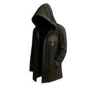 MYZTTZR Viking Hombre Cárdigan con Capucha Mitología Nórdica 3D Tatuaje Odín Otoño Chaqueta Valhalla Regalo,Yggdrasil,S