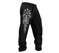 MYZTTZR Vikingo 3D Hombres Pantalones Mitología Nórdica Tatuaje Fenrir Retro Personalidad Deportes Ocio Valhalla Regalo,Norse Runes,M