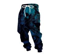 MYZTTZR Vikingo 3D Impreso Pantalones Casual para Hombre Mitología Nórdica Tatuaje Calavera Odín Cosplay Otoño Pantalones de Chándal,Norse Mythology,M