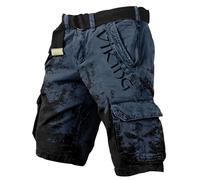 MYZTTZR Vikingo Hombres Verano Pantalones Cortos Mitología Nórdica 3D Tatuaje Estampado Retro Moda Tendencia Mujeres Pantalones de Chándal Valhalla Regalo,Viking Dark Blue,L