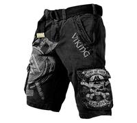 MYZTTZR Vikingo Verano Pantalones Cortos para Hombres Estampado 3D Mitología Nórdica Tatuaje Al Aire Libre Pantalones de Playa Pantalones de Trabajo Valhalla Medieval,Celtic Knot,3XL