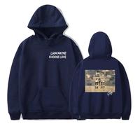 MZALQPGF Liam Payne Choose Love Merch Memorial - Sudadera con capucha y bolsillo con cordón ajustable para hombre y mujer, Azul marino-r244398, XL